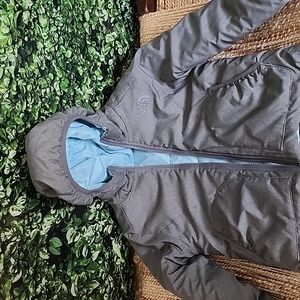 The North Face Reversible Perrito Winter Down Coat girls 6 gray blue